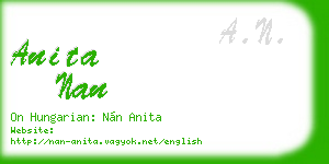 anita nan business card