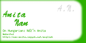 anita nan business card